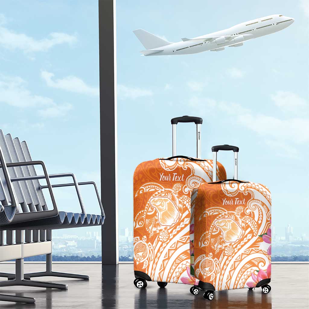 Aloha Lanai Island Personalized Luggage Cover Orange Dreamy Turtle