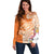 Aloha Lanai Island Personalized Off Shoulder Sweater Orange Dreamy Turtle