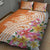 Aloha Lanai Island Personalized Quilt Bed Set Orange Dreamy Turtle