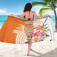 Aloha Lanai Island Personalized Sarong Orange Dreamy Turtle