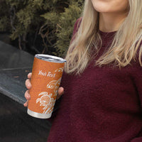 Aloha Lanai Island Personalized Tumbler Cup Orange Dreamy Turtle