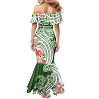 Aloha Molokai Island Personalized Family Matching Mermaid Dress and Hawaiian Shirt Sage Dreamy Turtle