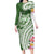 Aloha Molokai Island Personalized Long Sleeve Bodycon Dress Sage Dreamy Turtle