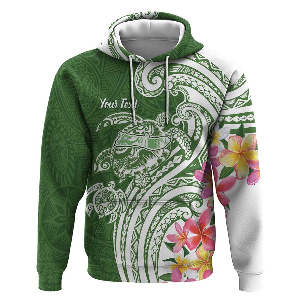 Aloha Molokai Island Personalized Zip Hoodie Sage Dreamy Turtle
