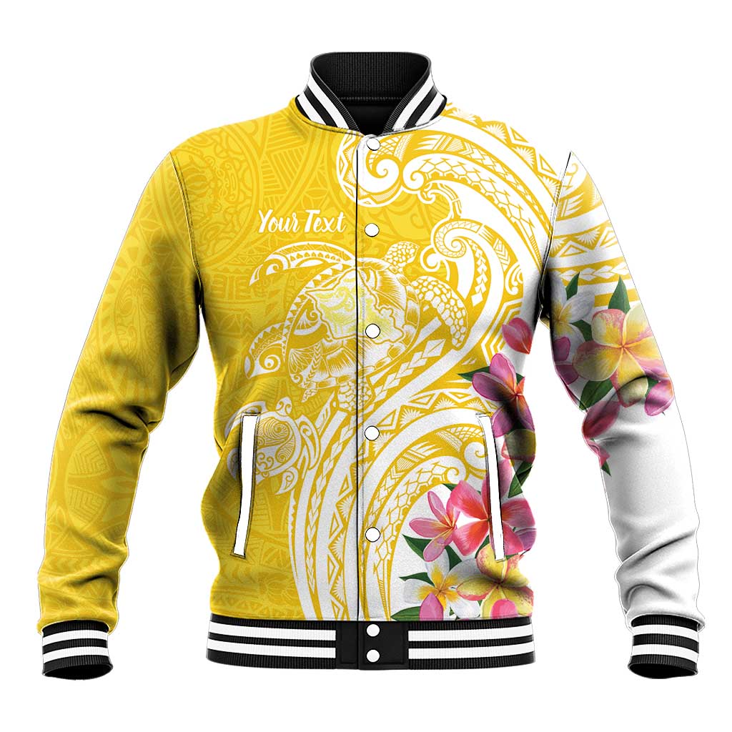 Aloha Oahu Island Personalized Baseball Jacket Yellow Dreamy Turtle