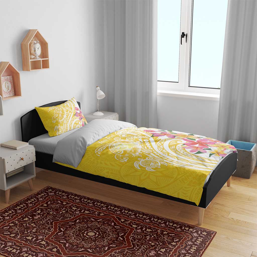 Aloha Oahu Island Personalized Bedding Set Yellow Dreamy Turtle