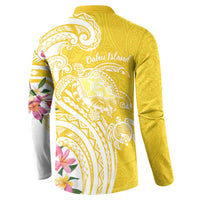 Aloha Oahu Island Personalized Button Sweatshirt Yellow Dreamy Turtle