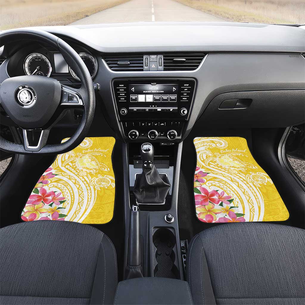 Aloha Oahu Island Personalized Car Mats Yellow Dreamy Turtle