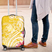 Aloha Oahu Island Personalized Luggage Cover Yellow Dreamy Turtle