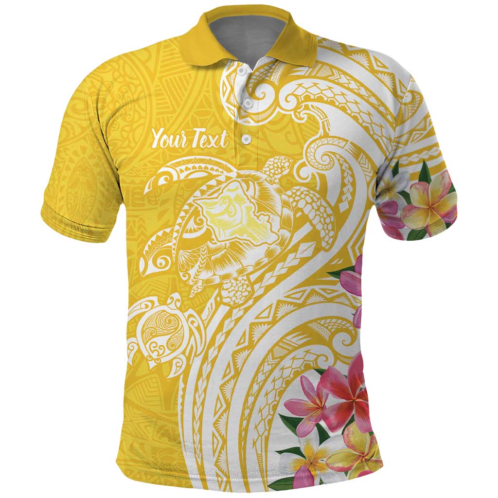 Aloha Oahu Island Personalized Polo Shirt Yellow Dreamy Turtle