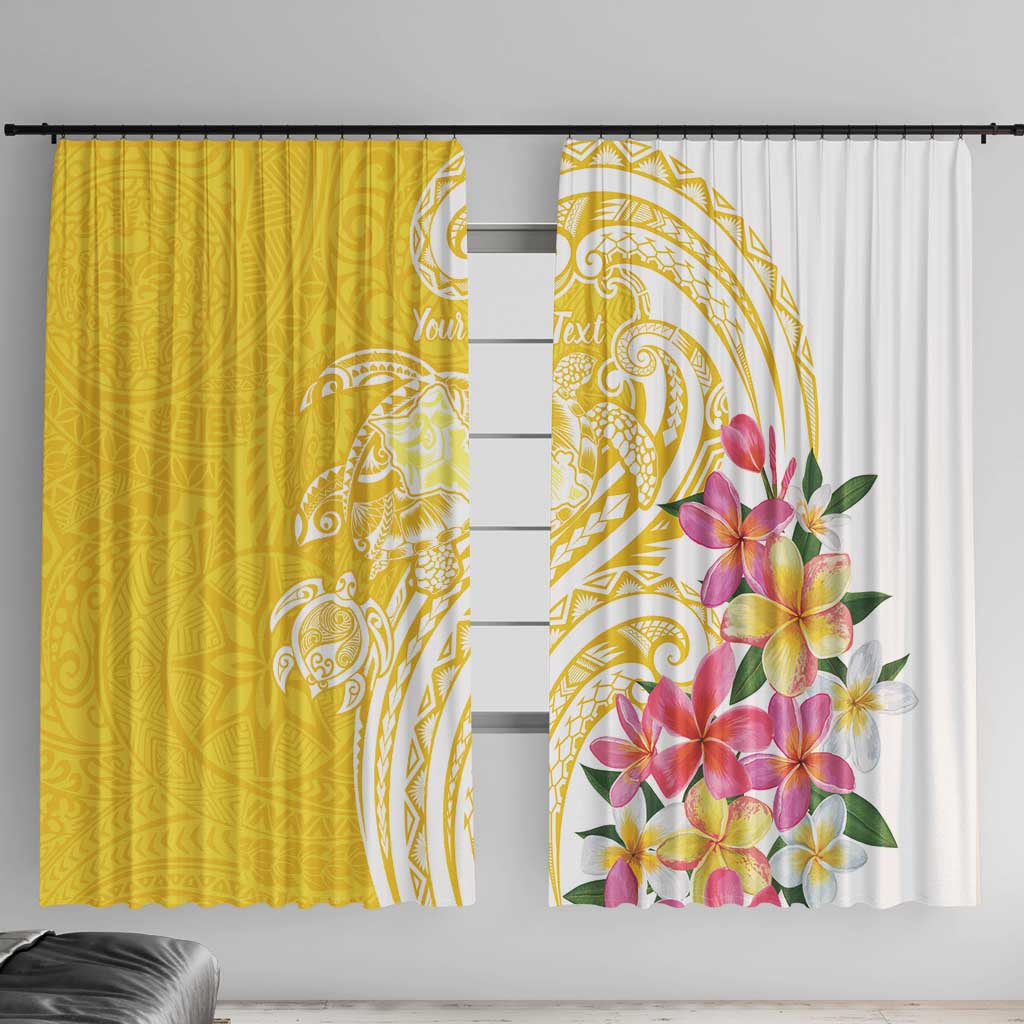 Aloha Oahu Island Personalized Window Curtain Yellow Dreamy Turtle