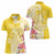 Aloha Oahu Island Personalized Women Polo Shirt Yellow Dreamy Turtle