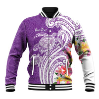 Aloha Kauai Island Personalized Baseball Jacket Lilac Dreamy Turtle