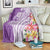 Aloha Kauai Island Personalized Blanket Lilac Dreamy Turtle