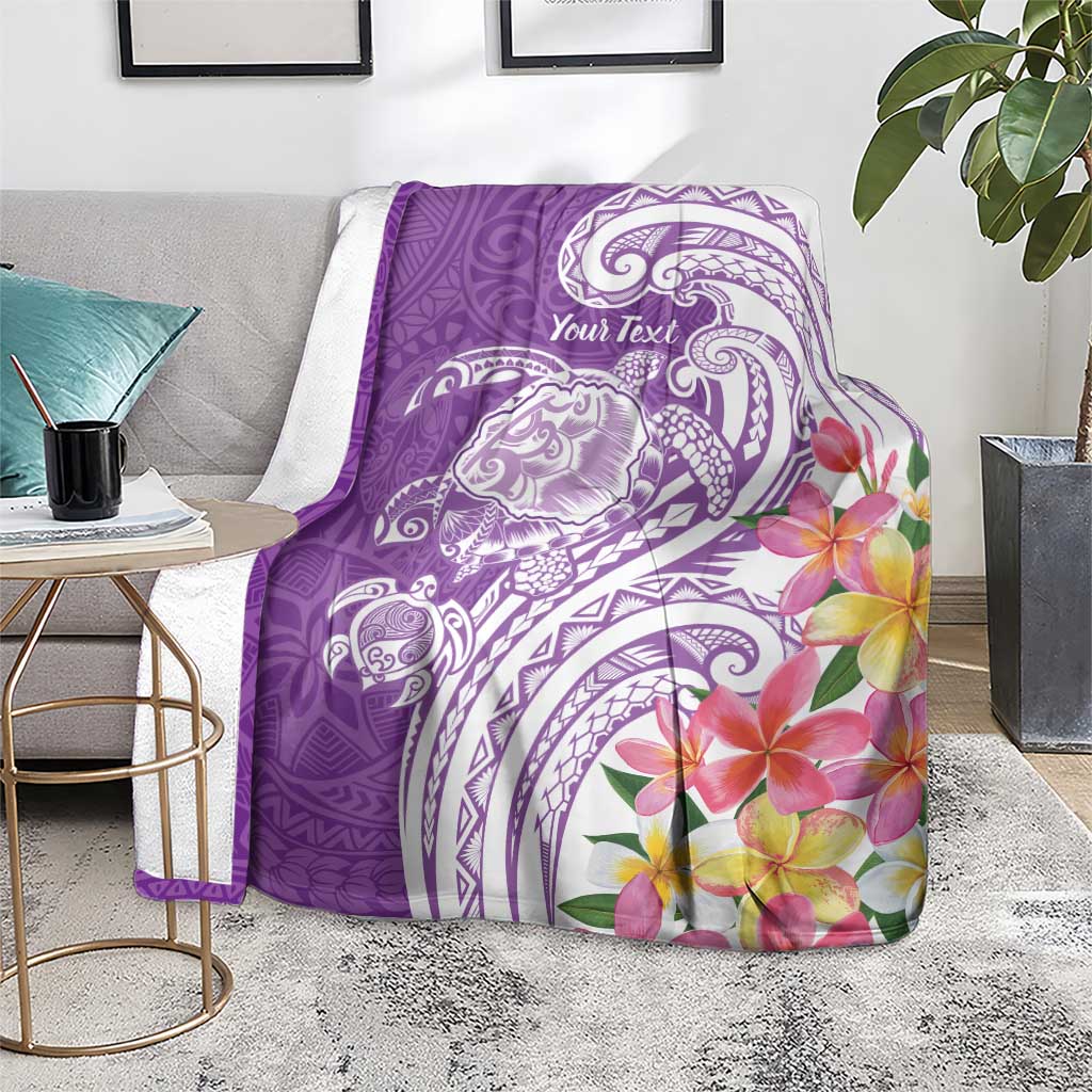 Aloha Kauai Island Personalized Blanket Lilac Dreamy Turtle