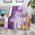 Aloha Kauai Island Personalized Blanket Lilac Dreamy Turtle