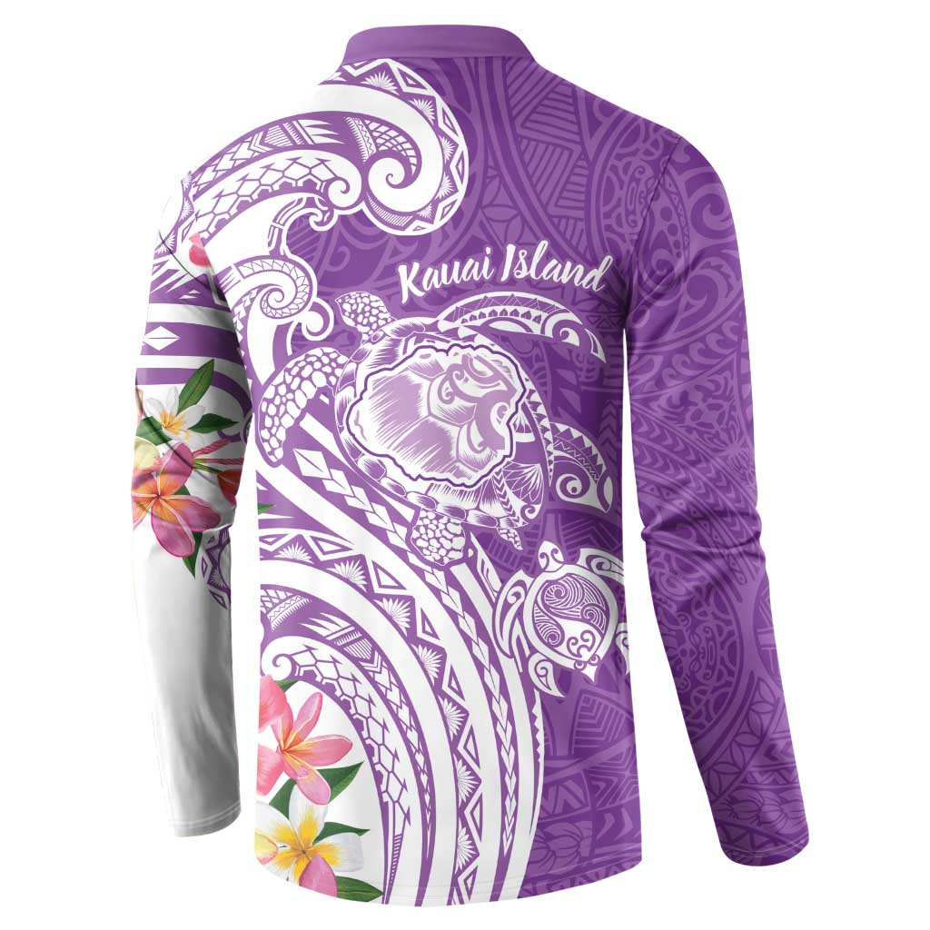Aloha Kauai Island Personalized Button Sweatshirt Lilac Dreamy Turtle