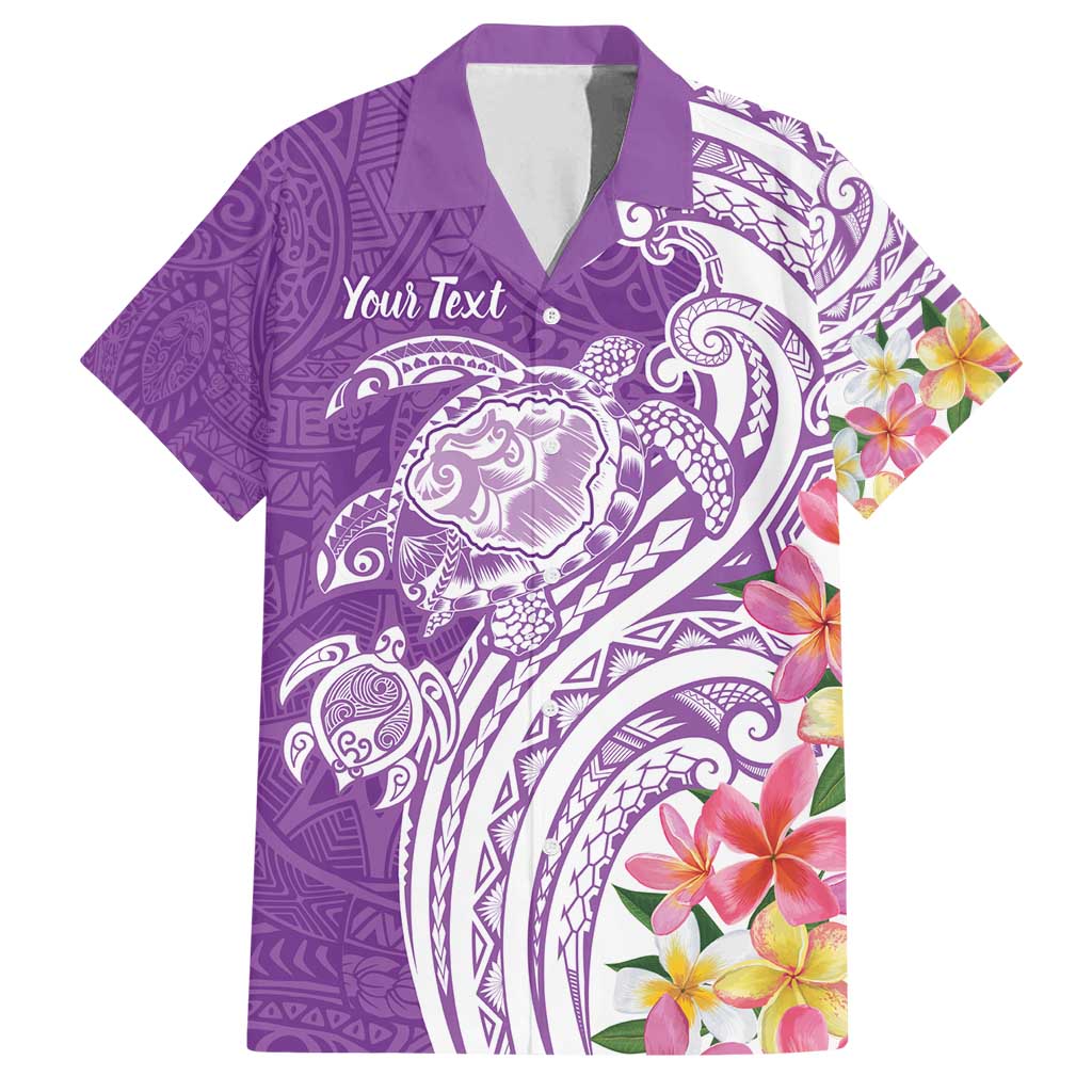 Aloha Kauai Island Personalized Family Matching Puletasi and Hawaiian Shirt Lilac Dreamy Turtle