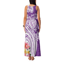 Aloha Kauai Island Personalized Family Matching Tank Maxi Dress and Hawaiian Shirt Lilac Dreamy Turtle LT7 - Polynesian Pride