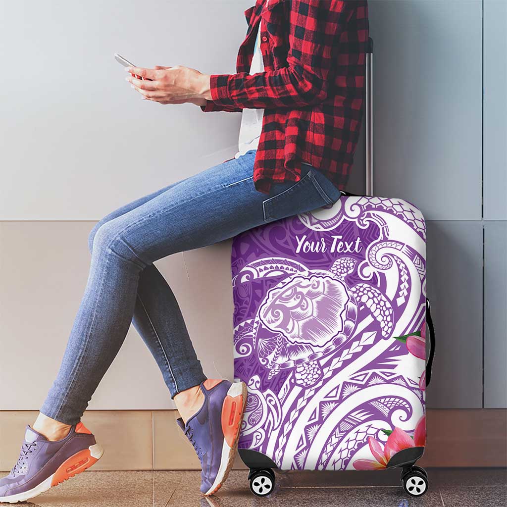 Aloha Kauai Island Personalized Luggage Cover Lilac Dreamy Turtle