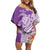 Aloha Kauai Island Personalized Off Shoulder Short Dress Lilac Dreamy Turtle