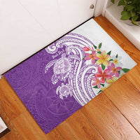 Aloha Kauai Island Personalized Rubber Doormat Lilac Dreamy Turtle