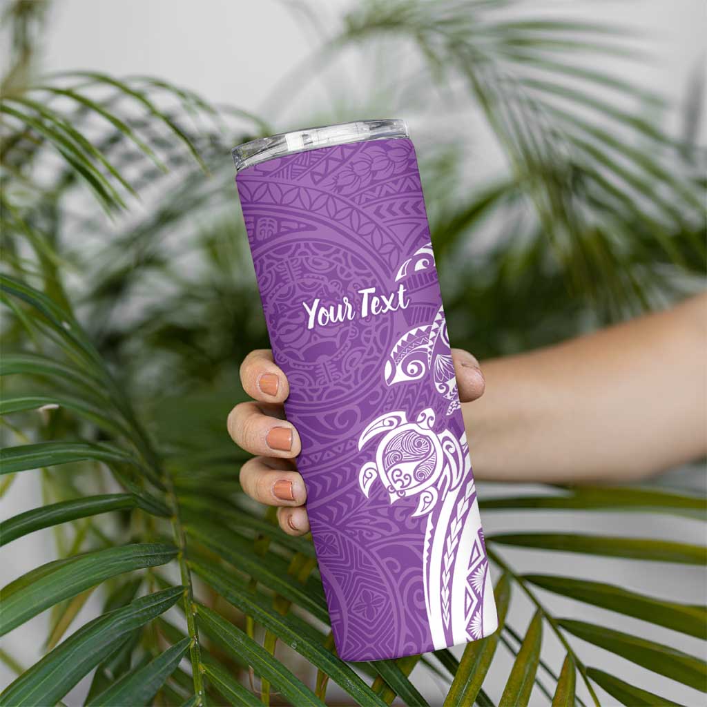 Aloha Kauai Island Personalized Skinny Tumbler Lilac Dreamy Turtle LT7 - Polynesian Pride
