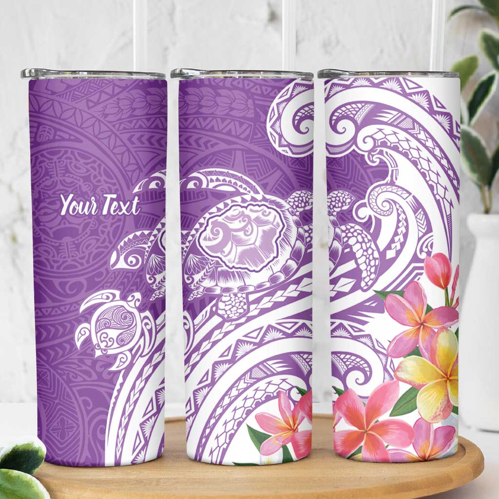 Aloha Kauai Island Personalized Skinny Tumbler Lilac Dreamy Turtle LT7 - Polynesian Pride