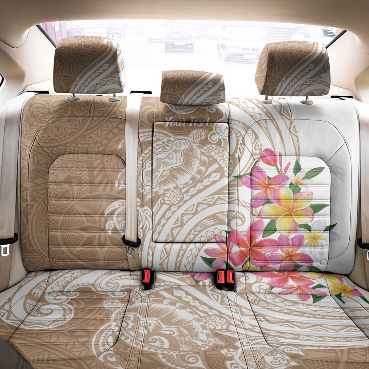 Aloha Niihau Island Personalized Back Car Seat Cover Beige Dreamy Turtle LT7 - Polynesian Pride