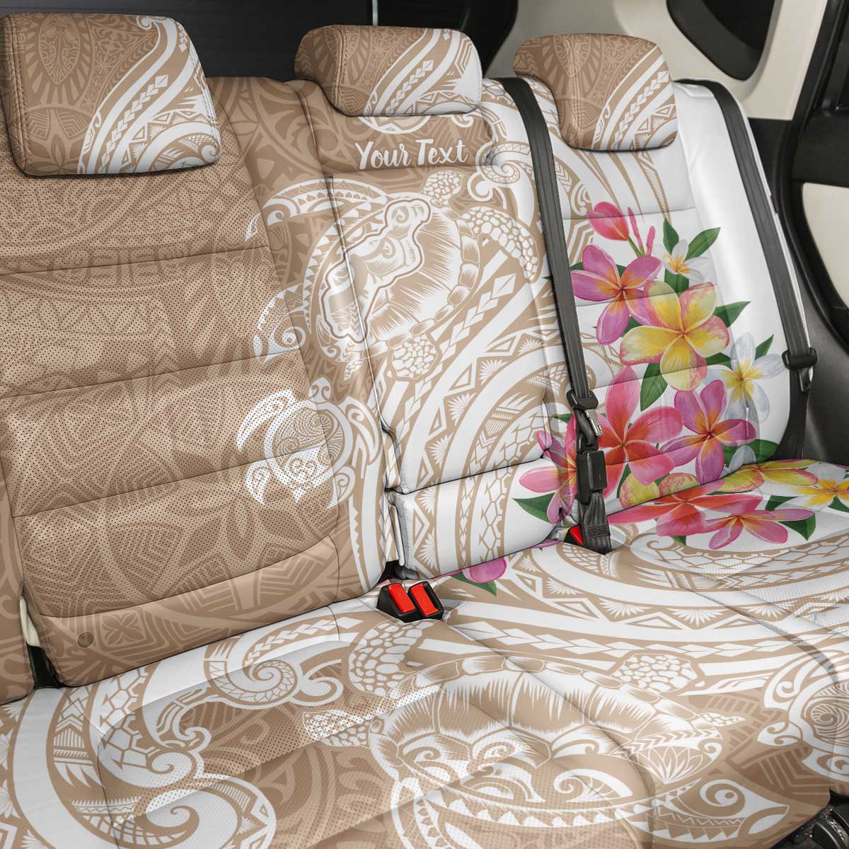 Aloha Niihau Island Personalized Back Car Seat Cover Beige Dreamy Turtle LT7 - Polynesian Pride