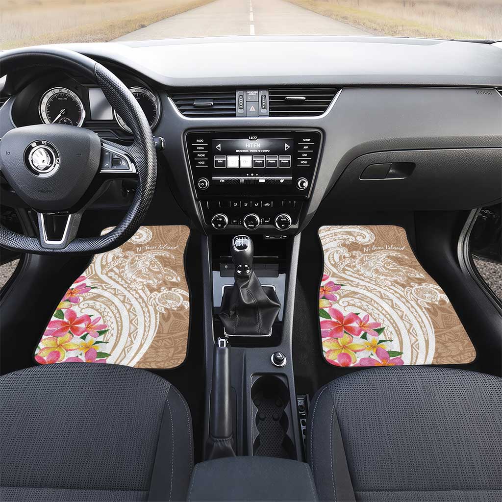 Aloha Ni’ihau Island Personalized Car Mats Beige Dreamy Turtle