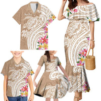Aloha Niihau Island Personalized Family Matching Mermaid Dress and Hawaiian Shirt Beige Dreamy Turtle LT7 - Polynesian Pride