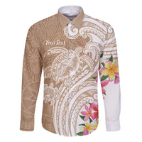 Aloha Ni’ihau Island Personalized Family Matching Puletasi and Hawaiian Shirt Beige Dreamy Turtle