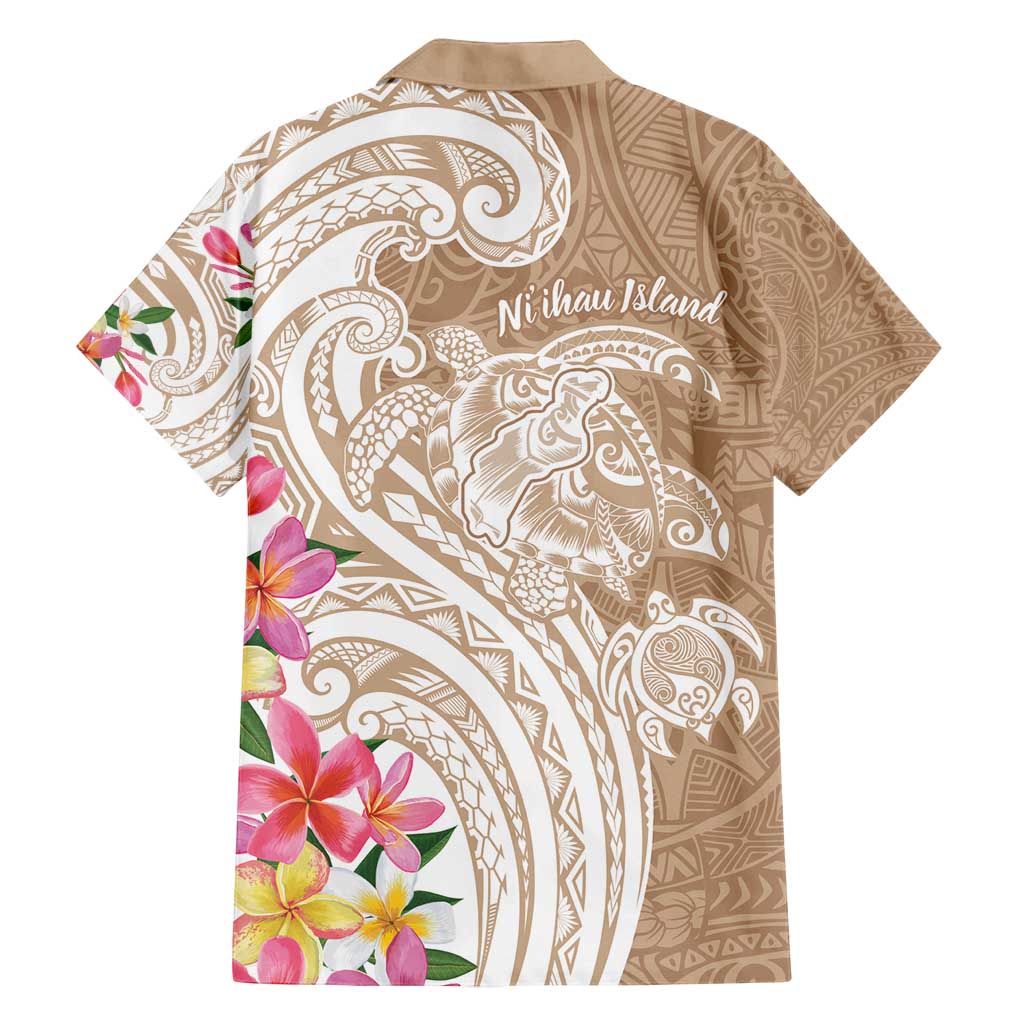 Aloha Ni’ihau Island Personalized Family Matching Summer Maxi Dress and Hawaiian Shirt Beige Dreamy Turtle