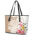 Aloha Ni’ihau Island Personalized Leather Tote Bag Beige Dreamy Turtle