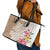 Aloha Ni’ihau Island Personalized Leather Tote Bag Beige Dreamy Turtle