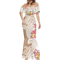 Aloha Ni’ihau Island Personalized Mermaid Dress Beige Dreamy Turtle