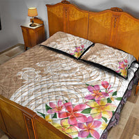 Aloha Ni’ihau Island Personalized Quilt Bed Set Beige Dreamy Turtle