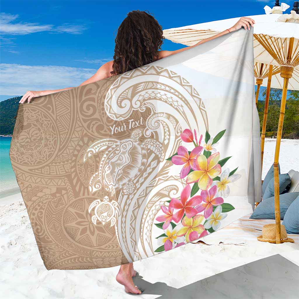 Aloha Ni’ihau Island Personalized Sarong Beige Dreamy Turtle