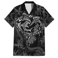 Hawaii Father's Day Vintage Lei Family Matching Long Sleeve Bodycon Dress and Hawaiian Shirt Hauoli la Makuakane - Black LT7 Dad's Shirt - Short Sleeve Black - Polynesian Pride