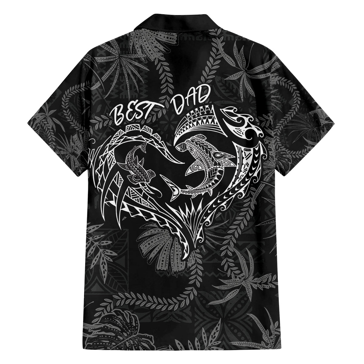 Hawaii Father's Day Vintage Lei Family Matching Puletasi and Hawaiian Shirt Hauoli la Makuakane - Black LT7 - Polynesian Pride