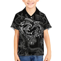 Hawaii Father's Day Vintage Lei Kid Hawaiian Shirt Hauoli la Makuakane - Black