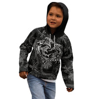Hawaii Father's Day Vintage Lei Kid Hoodie Hauoli la Makuakane - Black LT7 - Polynesian Pride