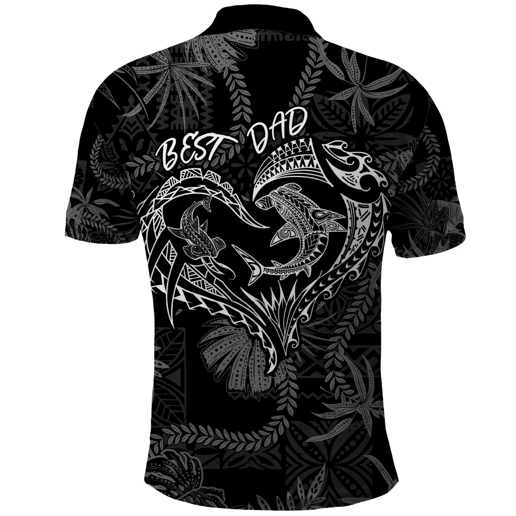 Hawaii Father's Day Vintage Lei Polo Shirt Hauoli la Makuakane - Black