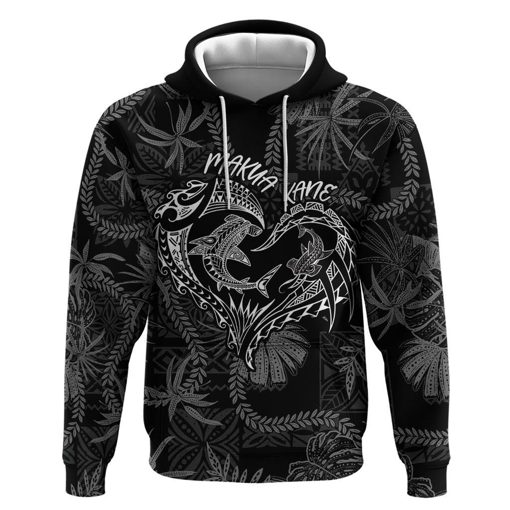 Hawaii Father's Day Vintage Lei Zip Hoodie Hauoli la Makuakane - Black