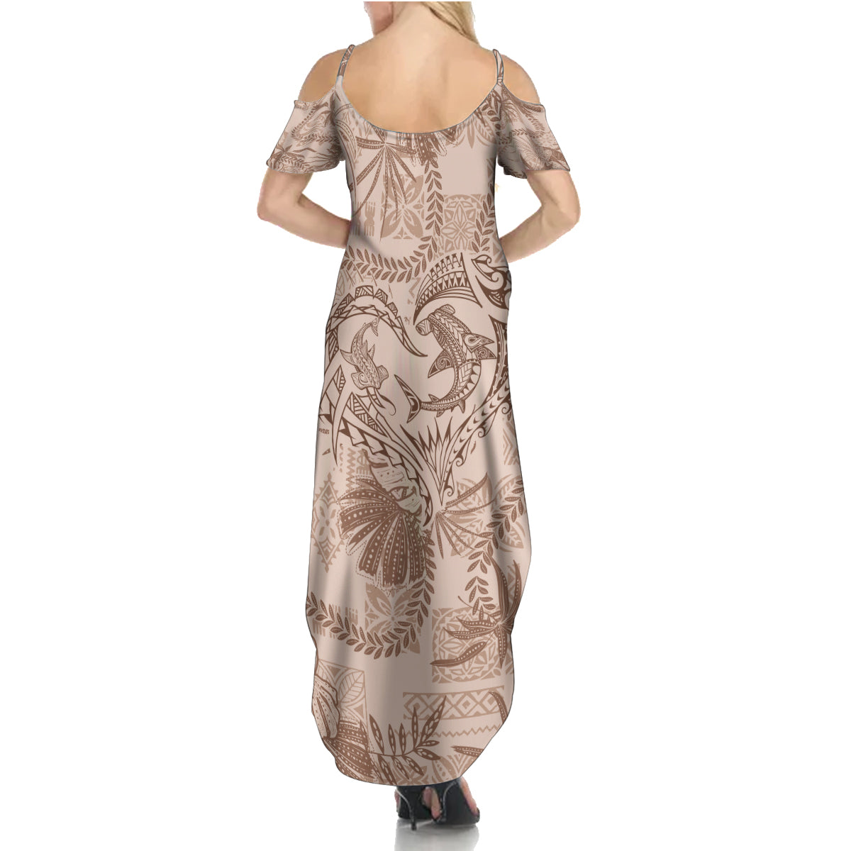 Hawaii Father's Day Vintage Lei Family Matching Summer Maxi Dress and Hawaiian Shirt Hauoli la Makuakane - Beige LT7 - Polynesian Pride