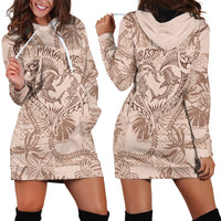 Hawaii Father's Day Vintage Lei Hoodie Dress Hauoli la Makuakane - Beige LT7 - Polynesian Pride