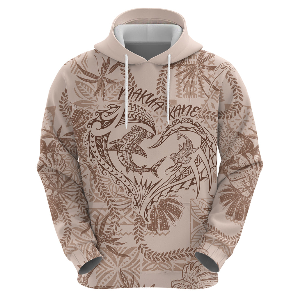 Hawaii Father's Day Vintage Lei Zip Hoodie Hauoli la Makuakane - Beige