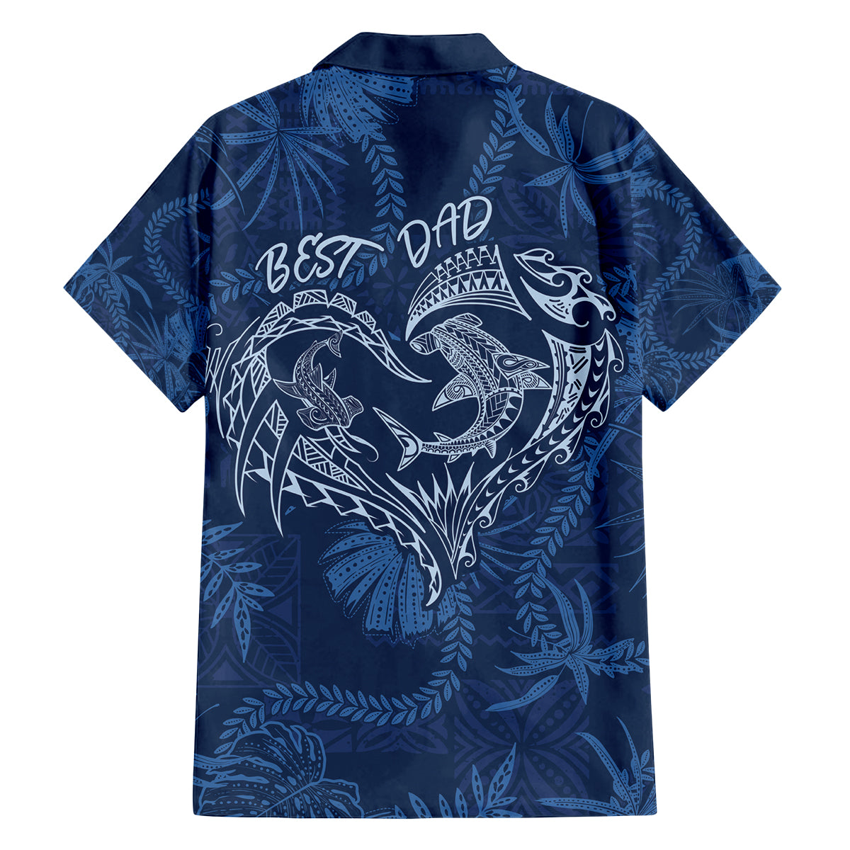 Hawaii Father's Day Vintage Lei Family Matching Summer Maxi Dress and Hawaiian Shirt Hauoli la Makuakane - Blue LT7 - Polynesian Pride