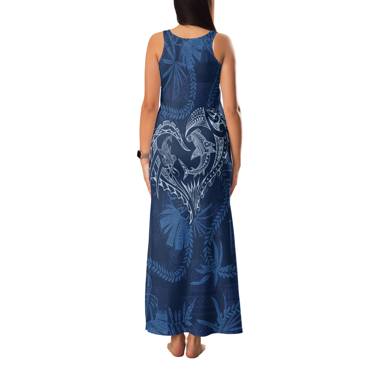 Hawaii Father's Day Vintage Lei Family Matching Tank Maxi Dress and Hawaiian Shirt Hauoli la Makuakane - Blue LT7 - Polynesian Pride
